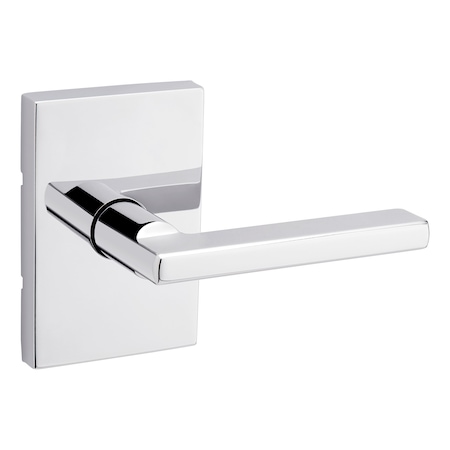 Kwikset Halifax Lever with Rectangular Rose Passage Door Lock with 6AL Latch, RCS Strike Bright Chrome Finish 720HFLRCT-26